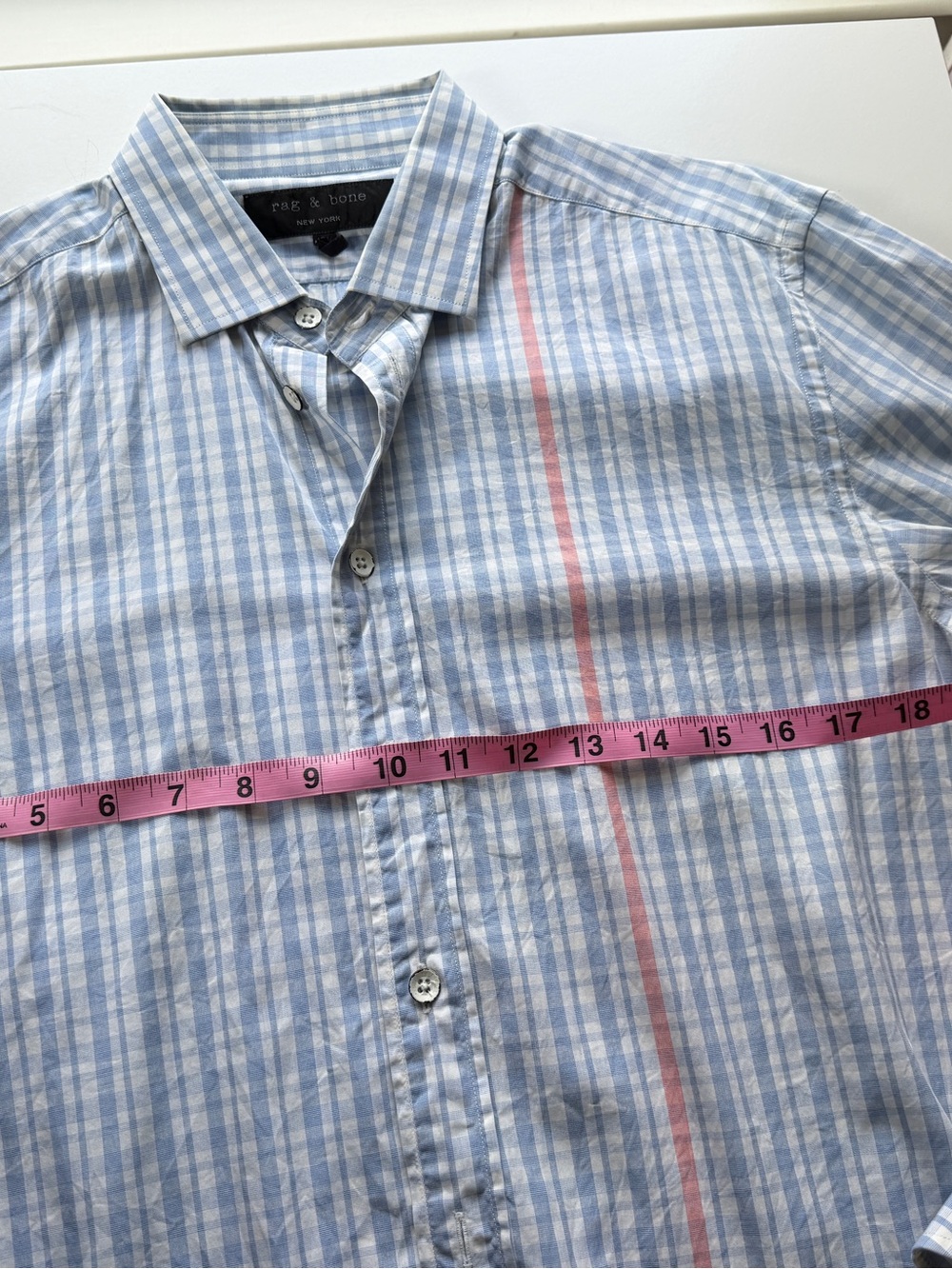 rag & bone Blue and Pink Plaid Button-Down Shirt